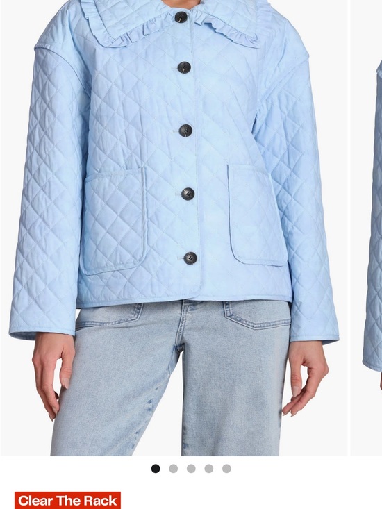 Bagatelle Collection Jackets & Blazers - Light Blue Quilted Ruffle-Collar Jacket by Bagatelle